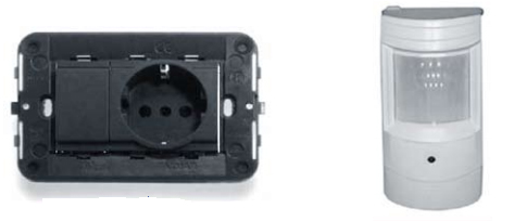 Рис. 8. Видеокамеры «pin-hole», встроенные в электрическую розетку (а) и пассивный инфракрасный датчик (б).